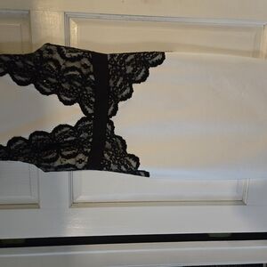 Elegant Black and White Lace Slip Dress